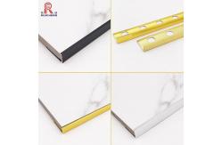 China Brushed Ceramic Tile Metal Edge Trim , 8.5mm Aluminum Trim Tile  L Shape supplier