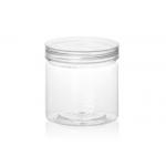 Transparent Clear Plastic Cylinder Containers Food Canned with Screwing Cap for sale