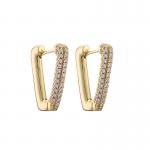 Luxury 24k Gold Earrings Fashion Ladies Custom Jewelry Diamond Studded Earrings for sale