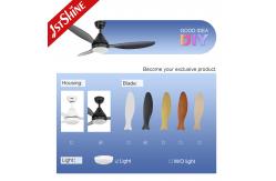 China High RPM Large Airflow Plastic Dimmable Remote Control Ceiling Fan With LED Light supplier