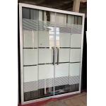 Alum White Stripes Frame Screen With 5/6mm Tempered  Modern Glass For Bathroom for sale