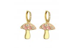 China Cute Enamel Gold Plated Drop Earring Mushroom Dangle Earrings supplier