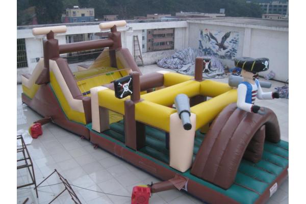 inflatable obstacle course / inflatable pirate obstacle course for kids play