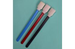 China 707 Lint Free Rectangle Sponge Stick Printer Foam Cleaning Swabs With Red Handle supplier