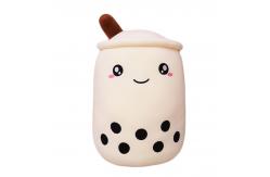 China Cloud Like Touch Washable Plush Milk Tea Cup Pillow supplier