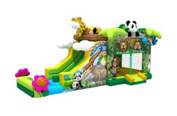 China Animal World Theme 8.5x4x4.8m Inflatable Jump House With Slide supplier