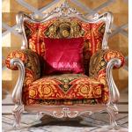 Classic Antique Design Solid Wooden Carved Luxury Fabric Sofa for sale