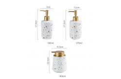 China Luxury Ceramic Bathroom Set Soap Bottle For Shampoo Liquid Lotion supplier
