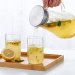 Hand Blown 1400ml Glass Water Pitcher Transparent Beverage Juice Carafe