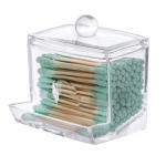 7 OZ Cotton Swab Pads Holder Cotton Buds Ball Dispenser Clear Apothecary Jar for sale