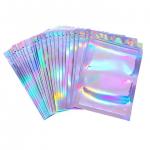 Leak Proof Holographic ziplockk Pouches PET Resealable Zipper Bags for sale
