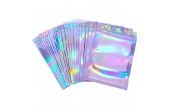 China Leak Proof Holographic ziplockk Pouches PET Resealable Zipper Bags supplier