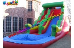 China Big Rainbow Wave Backyard Inflatable Water Slides With Splash Pool supplier