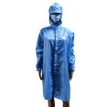 Cleanroom 5mm Stripe ESD Smock Lab Coat Built In Storage Bag for sale