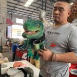 Museum Dino Hand Puppet / Realistic Baby Dinosaur Puppet RoHS Certified