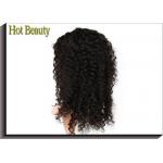 Black 8A Glueless Deep Curl Human Hair Front Lace Wigs With 130% Density