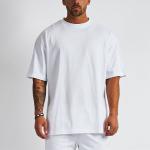 Mens Blank Cotton T Shirt Loose Drop Shoulder Oversized for sale