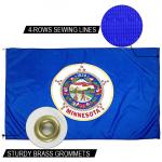 Strong Canvas Heading And Brass Grommets Custom Flag State Of Minnesota Flag 3x5 Ft for sale