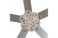 China 18w Flush Mount Crystal Chandelier Ceiling Fan supplier