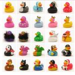 Novelty Metal Weighted Floating Rubber Ducks Blue Color / PVC Bath Toy for sale