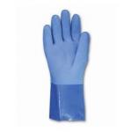 Durable Oil Resistant Gloves Blue Color Anti Bacterial Treatment Interior for sale