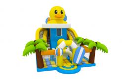 China 1000D Fireproof Commercial Inflatable Water Slides Yellow Duck PVC Pool For Kids supplier
