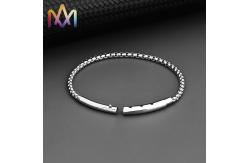 China Hypoallergenic SS316L Men Punk Bracelet With Handmade Cuff Chain supplier