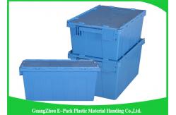 China 60L Plastic Attached Lid Containers Heavy Duty Stackable Moving 600 * 400 * 365mm supplier