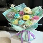Antistatic Florist Wrapping Paper with Waterproof and Embossed Art Rose Blossom Design