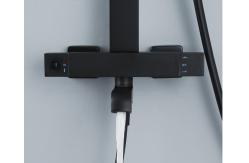 China constant temperature Black sprayed Nordic Rain Shower Faucets supplier