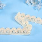 100% Cotton Sustainable Crocheted Embroidery Lace With Beads Home Textile