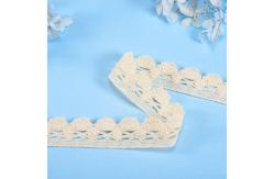 China 100% Cotton Sustainable Crocheted Embroidery Lace With Beads Home Textile supplier