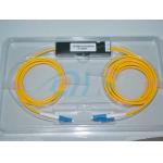 1 × 2 PLC LC / APC to LC / UPC Optical Fiber Splitter Singlemode Dual Window For Optical Communication System for sale