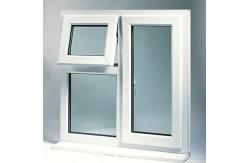 China Conch Profile Plastic PVC Awning Window Clear Double Tempered Glass Window supplier