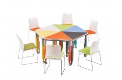 China PVC Edge Office Table And Chair Set Height Adjustable With Castors supplier