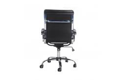 China Middle Back Modern Manager Office Chairs Black Coating Sled Frame supplier