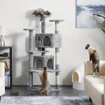 Multilayer Cat Climbing Tower SISAL MDF Cat Scratching Poles Trees