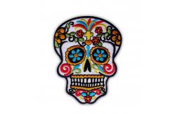 China Fabric Embroidered Skull Cool Iron On Glitter Patches For Clothing supplier