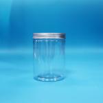 Candy Cookies Baby Food Transparent Sealable PET Plastic Round Jars Aluminium Lids for sale