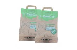 China Grease Paper Charcoal Cat Litter Biodegradable Kraft Bag Double Layer With Handle supplier