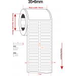 35mmx6mm Thermal Transfer Adhesive Label 1mil White Matte High Temperature Resistant With Polyimide
