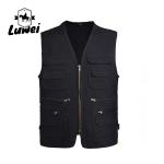 2022 Multi-pocket V-neck Cotton Plain Custom Utility Tank Top Vest Mens Clothing Men Cotton Vests Fishing Vests for sale