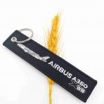 A350 XWB Exclusive + Double Embroidery AIRBUS Keychain | Aviation Collector's Grade | High-Contrast Stitching + Anti-Rust Ring​ for sale