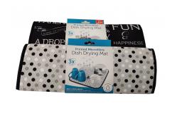 China Microfiber Quick Dry Kitchen Dish Drying Mat With Printing Designs All Polyester supplier