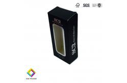 China Custom Printed black Perfume Paper Box folding cartons With Window supplier