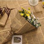 Waterproof Flower Bouquet Wrapping Paper Kraft Paper Newspaper Design Many Colors 50g for sale