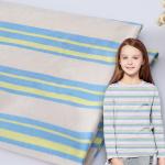 Tight Weave Striped Stretch Fabric , Sportswear Pure Cotton Blue Stripe Fabric for sale