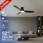6 Speed Choice Plastic Blades LED Ceiling Fan with Light Flush Mount and Low Profile for sale