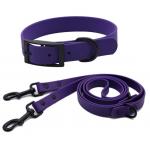 Waterproof PVC Rubber Dog Leash Set Personalized Dog Collar And Leash Set Long Extendable Dog Lead for sale