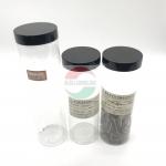 350ml 450ml Clear Plastic Cylinder , Long Shape Plastic Juice Jar With Screw Black Cap Type for sale